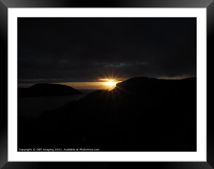 Sunset Achmelvich Bay Assynt Highland Scotland Framed Mounted Print by OBT imaging