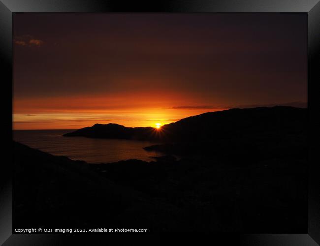 Sunset Gold at Achmelvich West Highland Scotland Framed Print by OBT imaging
