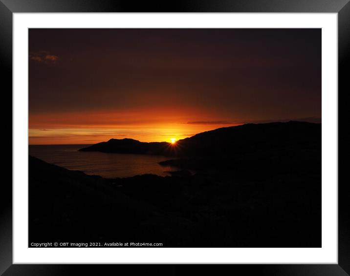 Sunset Gold at Achmelvich West Highland Scotland Framed Mounted Print by OBT imaging