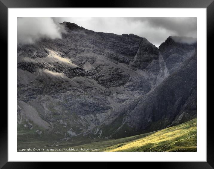 Black Cuillin Mountain Rock Isle Of Skye  Framed Mounted Print by OBT imaging