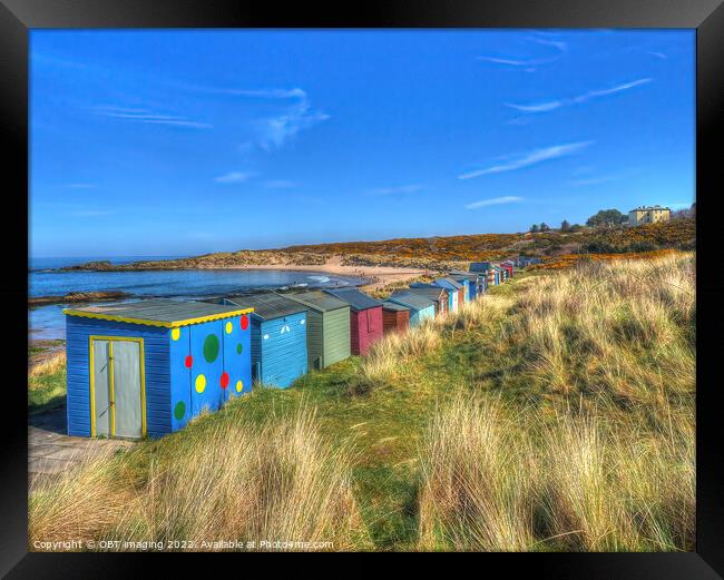 The Legendary Hopeman Beach Huts Moray Coast Scotland Framed Print by OBT imaging