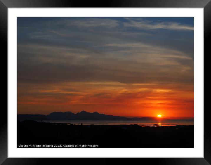 Isle of Rum Sunset From Arisaig Last Glimpse Framed Mounted Print by OBT imaging