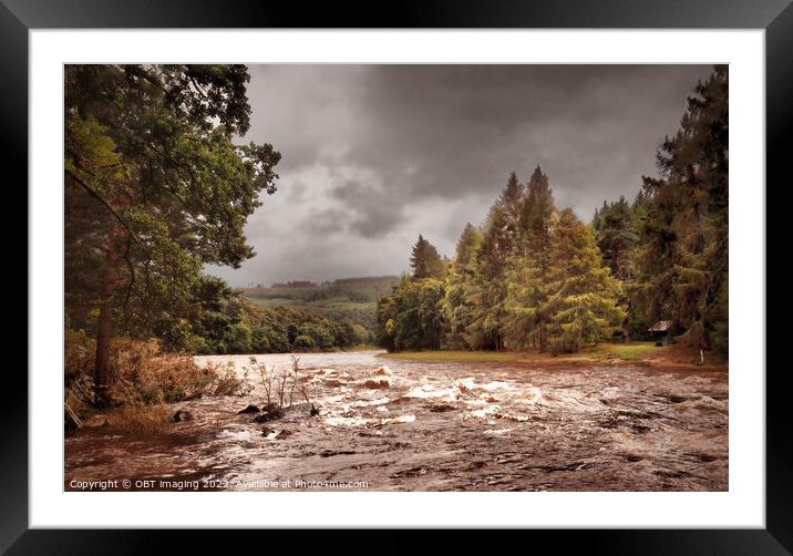 River Rising The River Spey At Tamdhu Speyside Framed Mounted Print by OBT imaging