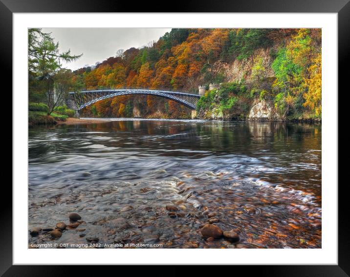 1812 Thomas Telford Craigellachie Bridge River Spey Scottish Highlands  Framed Mounted Print by OBT imaging