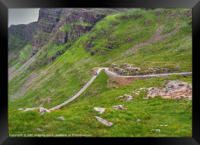 Bealach Na Ba Mountain Road To Applecross West Highland Scotland Framed Print by OBT imaging