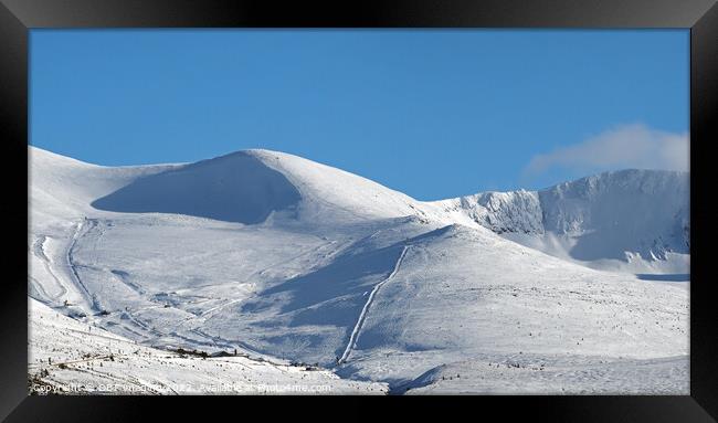 Skiing At Cairngorm Mountains Highland Scotland Framed Print by OBT imaging