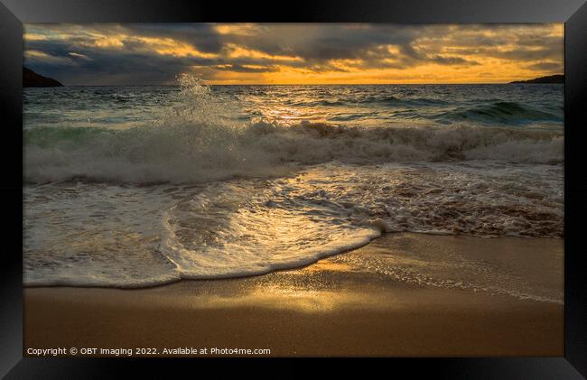 Golden Hour Bliss at Achmelvich Bay Framed Print by OBT imaging