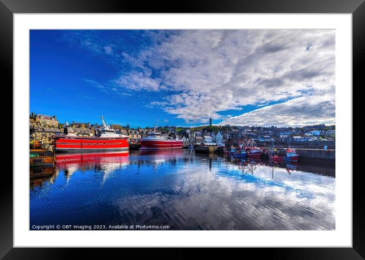 MacDuff Town Harbour Reflection Aberdeenshire Scot Framed Mounted Print by OBT imaging