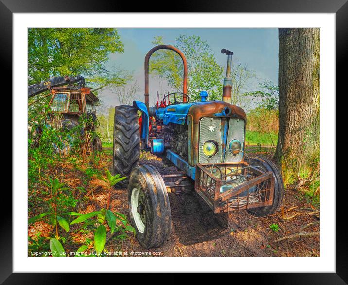 Tractor Blue Classic Ford Fordson Major 1960 Framed Mounted Print by OBT imaging