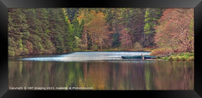 Boats On A Loch Reflections Highland Scotland Framed Print by OBT imaging