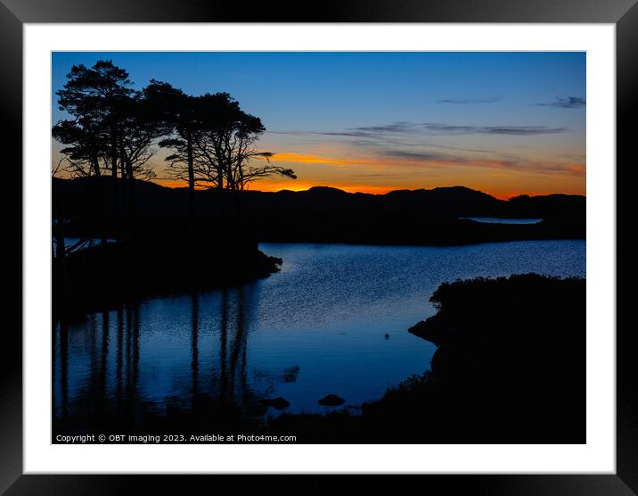 Loch Assynt Golden Scottish Highland Sunset Framed Mounted Print by OBT imaging