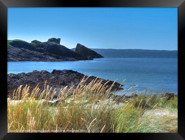 The Split Rock From Clachtoll Beach Scottish West  Framed Print by OBT imaging