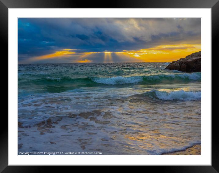 Achmelvich Beach Assynt Seaside Sunset West Highla Framed Mounted Print by OBT imaging