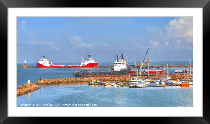 Peterhead Aberdeenshire Scotland The South Breakwa Framed Mounted Print by OBT imaging