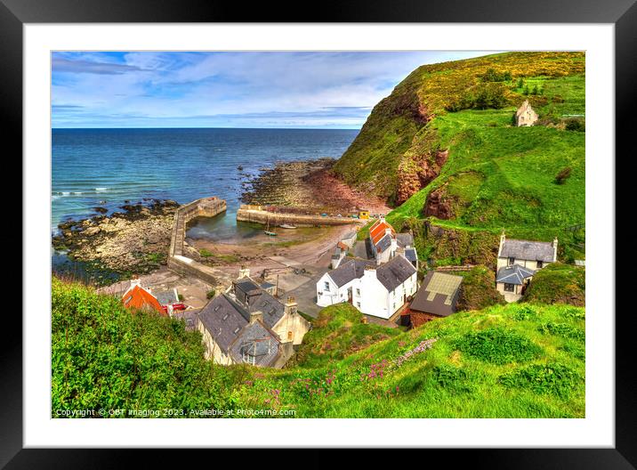 Pennan Fishing Village Harbour Aberdeenshire Scotland  Framed Mounted Print by OBT imaging