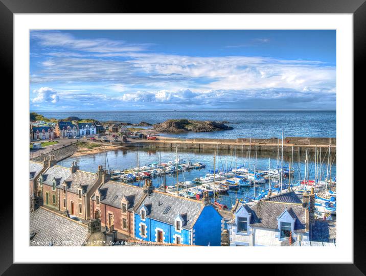 Findochty Harbour & Marina Morayshire North East S Framed Mounted Print by OBT imaging