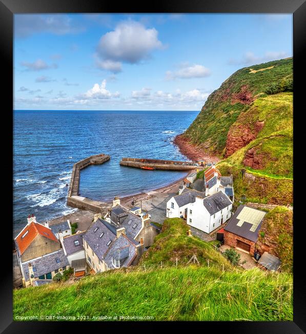 Pennan Village Harbour Aberdeenshire Scotland Framed Print by OBT imaging