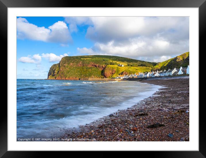Pennan Village Aberdeenshire Scotland From The Pebble Shore  Framed Mounted Print by OBT imaging