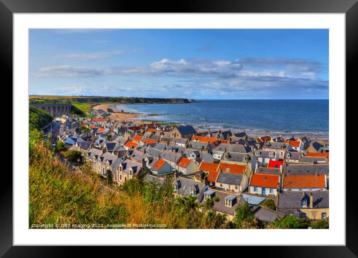 Cullen Seatown Village Viaduct & Beach Morayshire Scotland Framed Mounted Print by OBT imaging