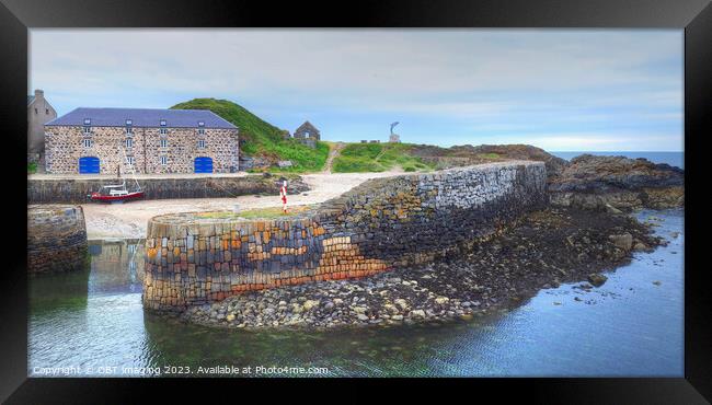 Portsoy Village 17th Century Harbour Wall Aberdeenshire Scotland   Framed Print by OBT imaging