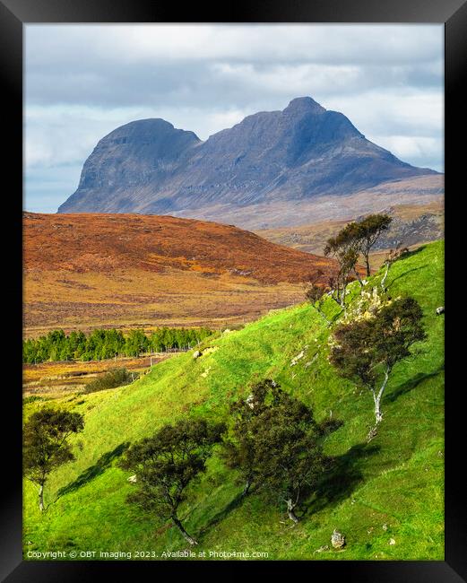 Suliven Mountain Assynt From Inchnadamph Scotland Framed Print by OBT imaging