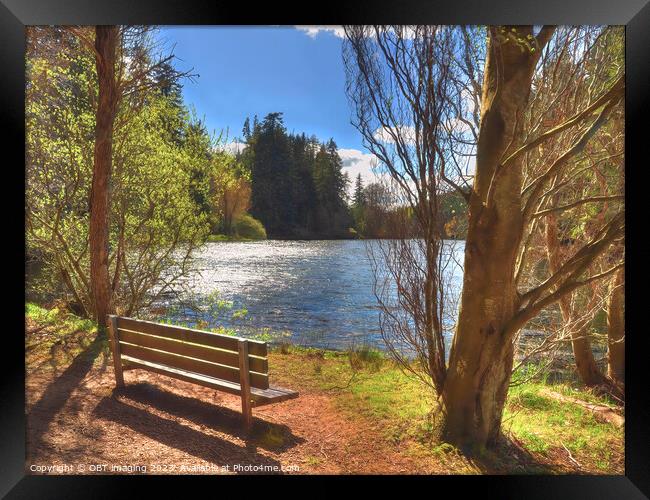 Millbuies Fishing Loch & Country Park Morayshire Scotland Spring Light Rest Framed Print by OBT imaging