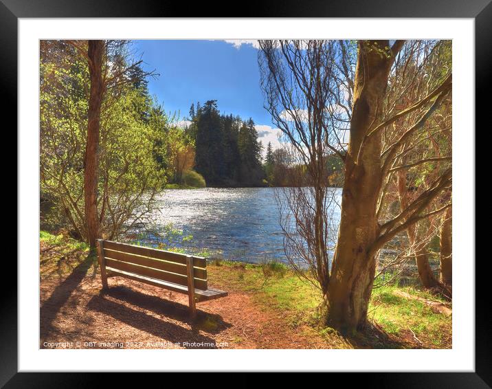 Millbuies Fishing Loch & Country Park Morayshire Scotland Spring Light Rest Framed Mounted Print by OBT imaging