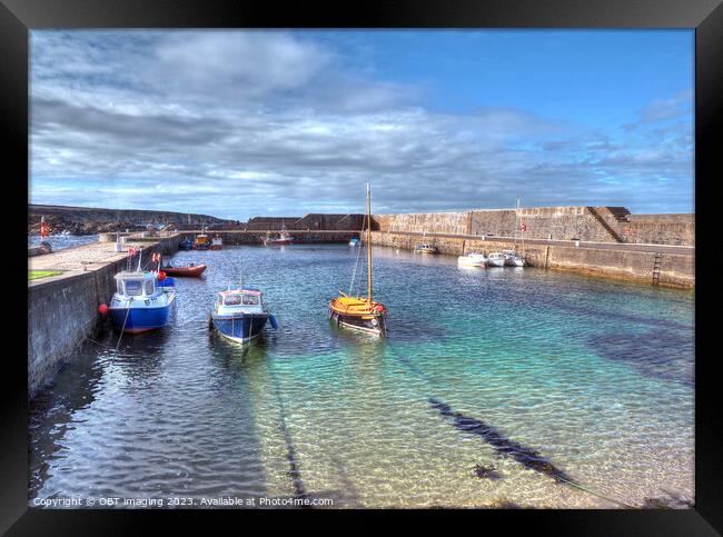 Portsoy Harbour Aberdeenshire Scotland Spring Morning Light  Framed Print by OBT imaging