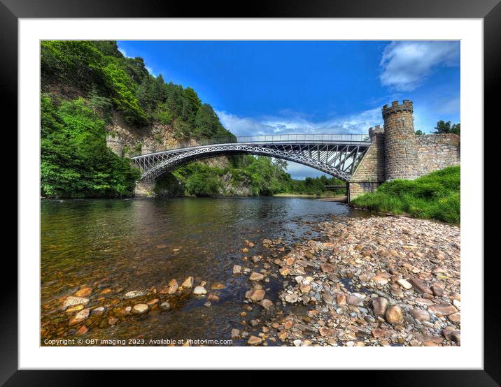 Craigellachie Bridge River Spey Morayshire Thomas Telford 1814 Framed Mounted Print by OBT imaging