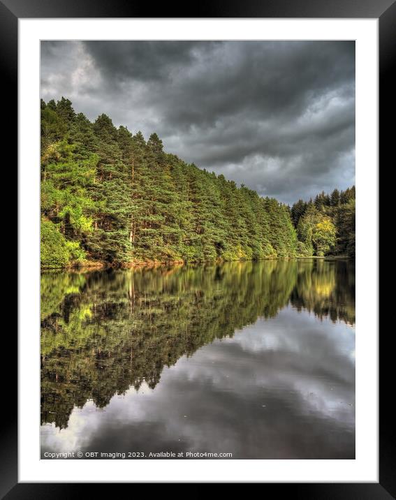 Millbuies Fishing Loch & Forest Walks Morayshire Scotland Drama Reflections Framed Mounted Print by OBT imaging