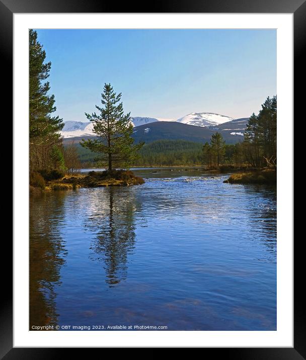 Loch Morlich & Cairngorm Mountains Scottish Highlands Framed Mounted Print by OBT imaging