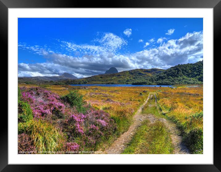 Suliven & Canisp Mountains Assynt Highland Scotland Glencanisp Track Framed Mounted Print by OBT imaging