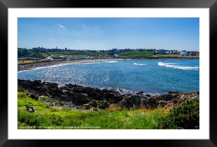 Portsoy Bay, The Back Green & Links Caravan Camping Site Aberdeenshire Scotland Framed Mounted Print by OBT imaging