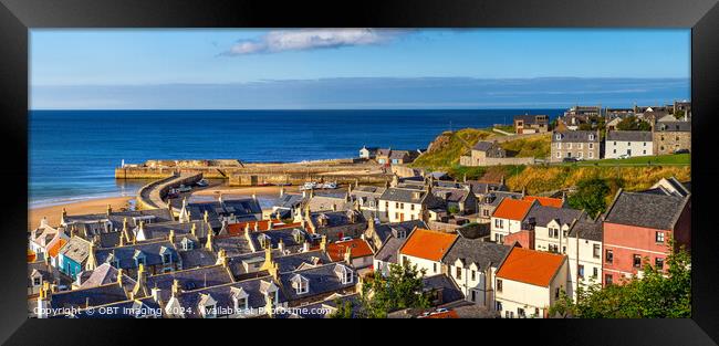 Cullen Harbour and Seatown Golden Glow Morayshire Scotland  Framed Print by OBT imaging