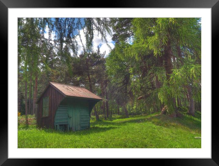 Fishing Hut Tamdhu River Spey Scotland Framed Mounted Print by OBT imaging