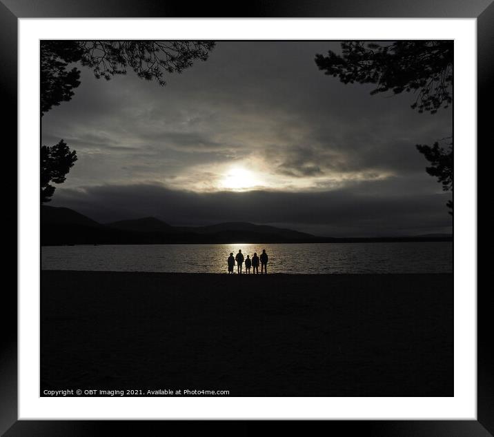 Loch Morlich Cairngorms People Scotland Framed Mounted Print by OBT imaging