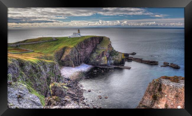 Stoer Head Lighthouse Near Lochinver North West Sc Framed Print by OBT imaging
