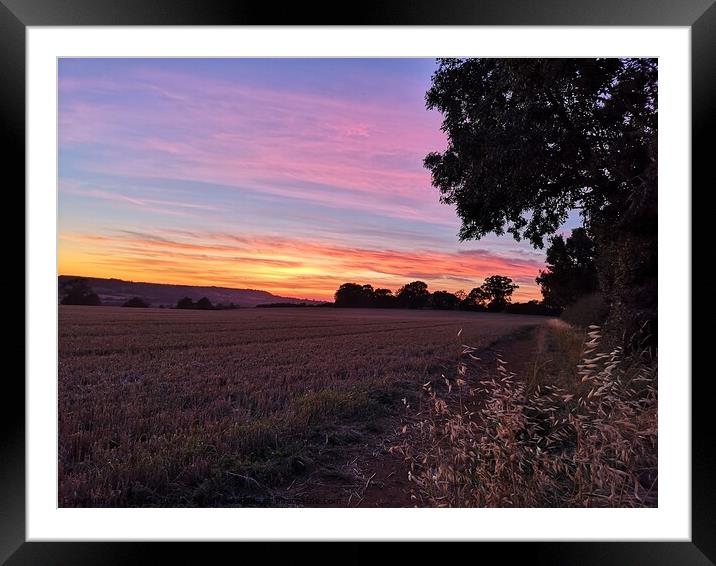 Sunset Mollington Oxfordshire Framed Mounted Print by Michelle Bowler
