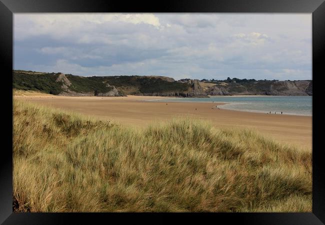 Oxwich Beach Gower Peninsular Framed Print by Michelle Bowler