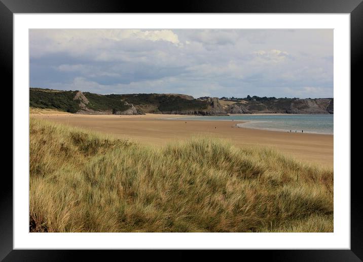 Oxwich Beach Gower Peninsular Framed Mounted Print by Michelle Bowler