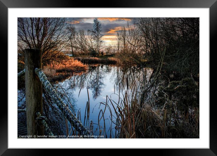 Reflections at Oxford Island Nature Reserve  Framed Mounted Print by Jennifer Nelson