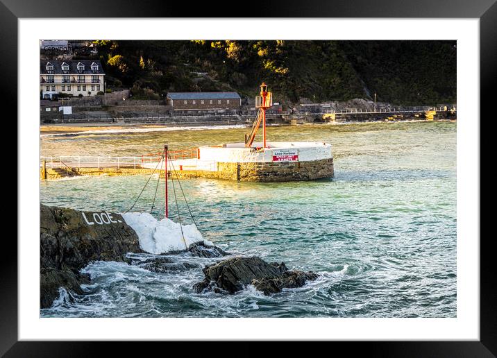 Banjo Pier at Looe, and the Harbour Mouth Framed Mounted Print by Lee Kershaw