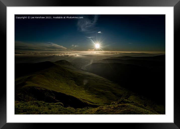 Burning Sun Over the Brecons Framed Mounted Print by Lee Kershaw