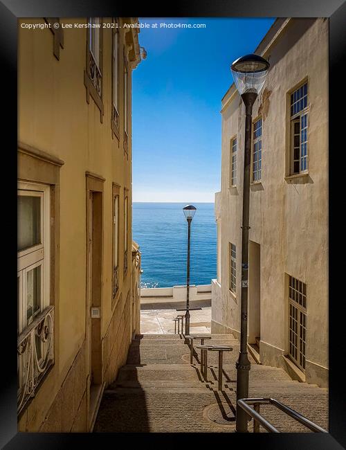 Albufeira - Steps to the Ocean Framed Print by Lee Kershaw