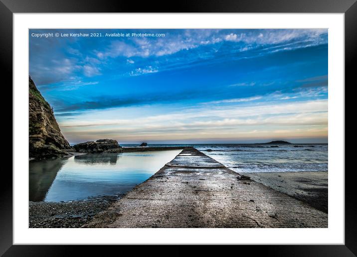 Cracked Serenity: A Journey to the Untamed Sea Framed Mounted Print by Lee Kershaw