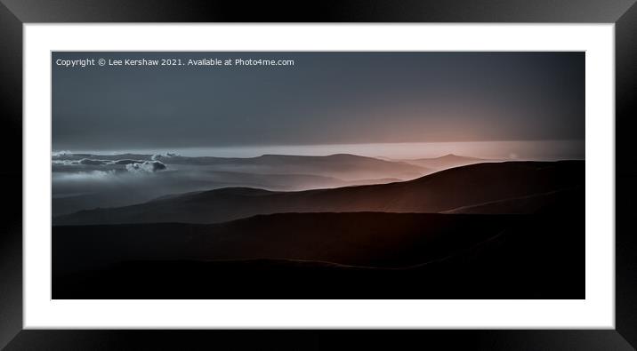 The Brecon Beacons at Sunrise. Framed Mounted Print by Lee Kershaw