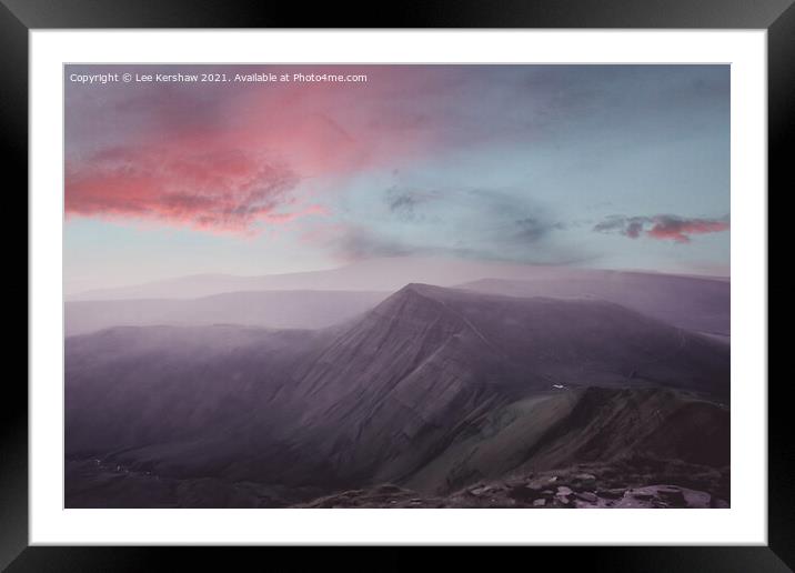 The Misty Mountains (the Brecon Beacons at Dawn) Framed Mounted Print by Lee Kershaw