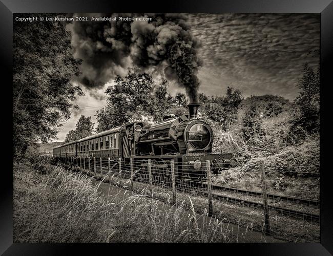 "Ascending Power: A Historic Steam Train Conquers  Framed Print by Lee Kershaw