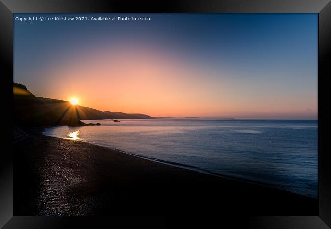 "A Serene Sunrise on Plaidy Beach" Framed Print by Lee Kershaw