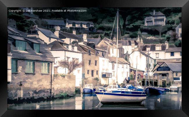 Tranquil Charm of Polperro Harbour Framed Print by Lee Kershaw